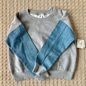 STEM boys gray and denim sweater 7